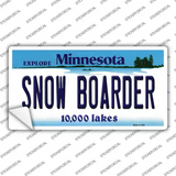 Snow Boarder Minnesota State Novelty Sticker Decal Small