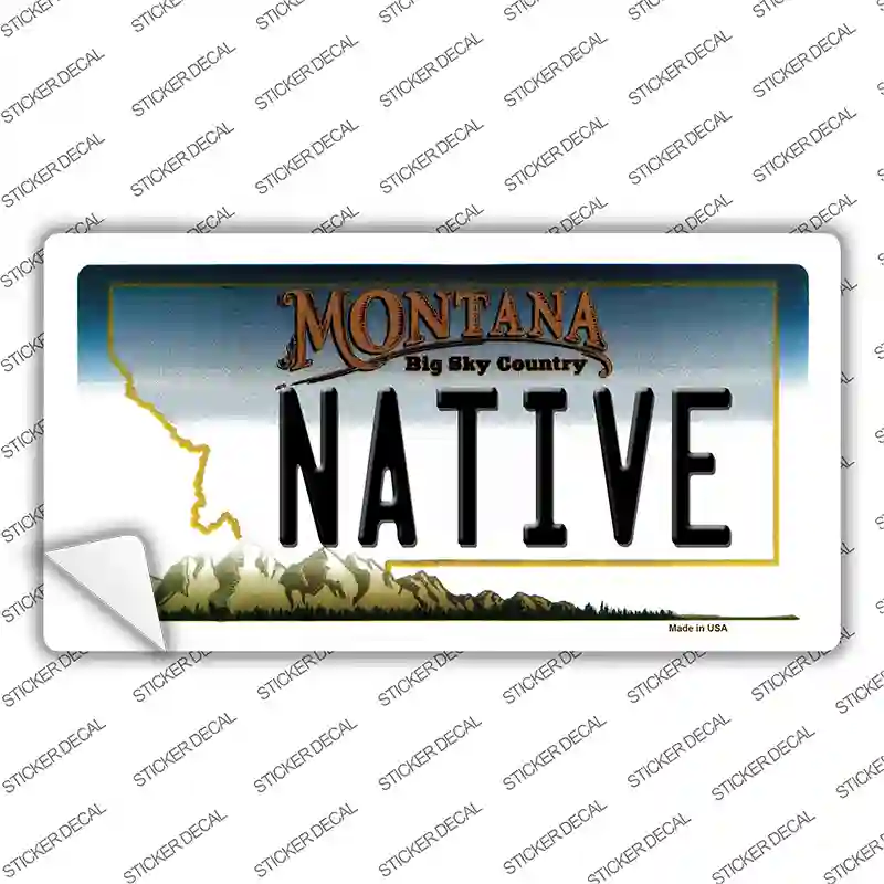 Native Montana State Novelty Sticker Decal
