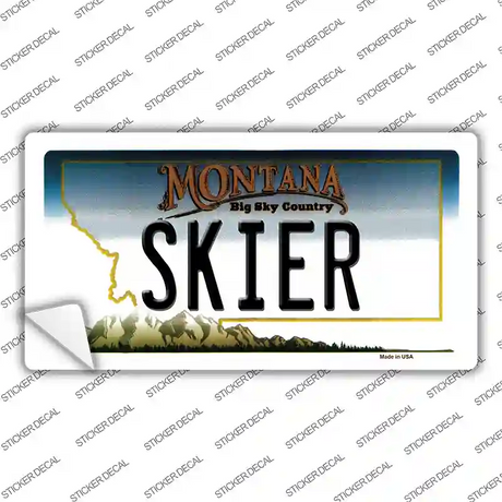 Skier Montana State Novelty Sticker Decal Small