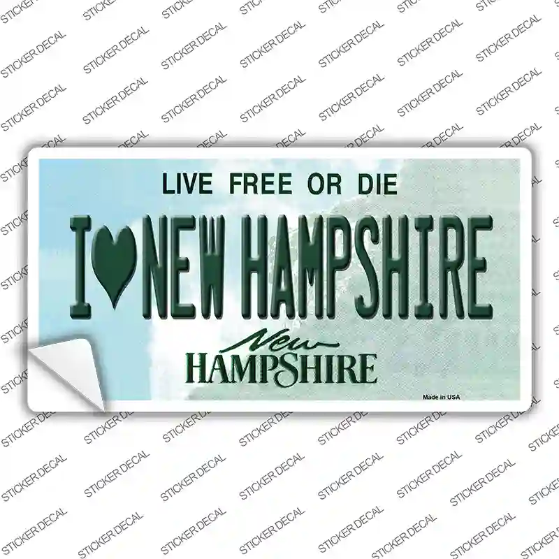 I Love New Hampshire State Novelty Sticker Decal Small