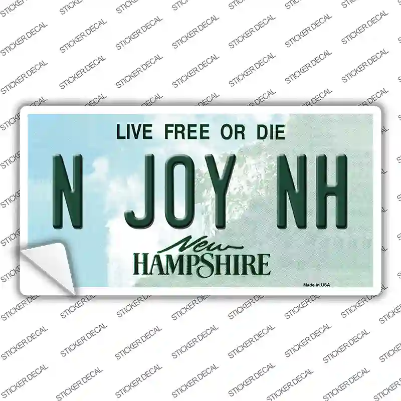 N Joy NH New Hampshire State Novelty Sticker Decal Small