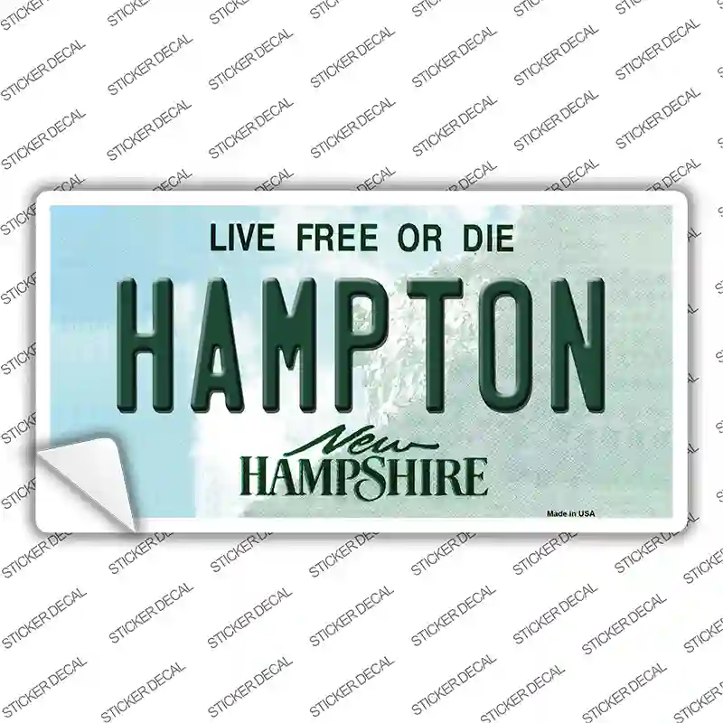 Hampton New Hampshire State Novelty Sticker Decal | Smart Blonde