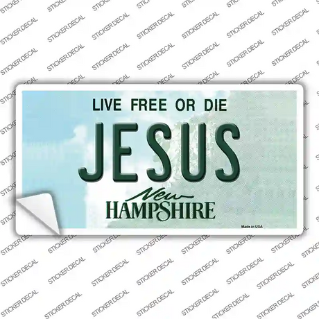 Jesus New Hampshire State Novelty Sticker Decal Small