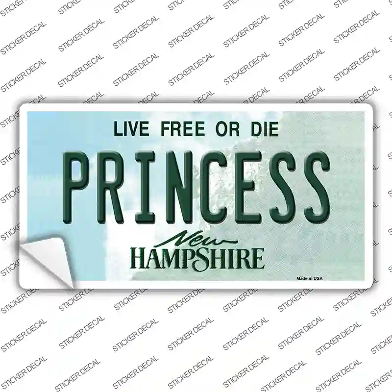 Princess New Hampshire State Novelty Sticker Decal Small