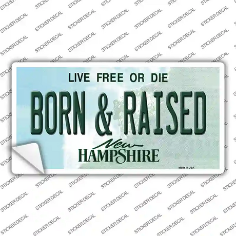 Born and Raised New Hampshire State Novelty Sticker Decal Small