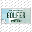 Golfer New Hampshire State Novelty Sticker Decal Small