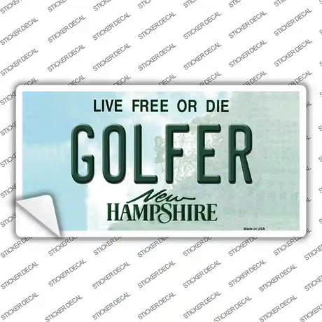 Golfer New Hampshire State Novelty Sticker Decal Small