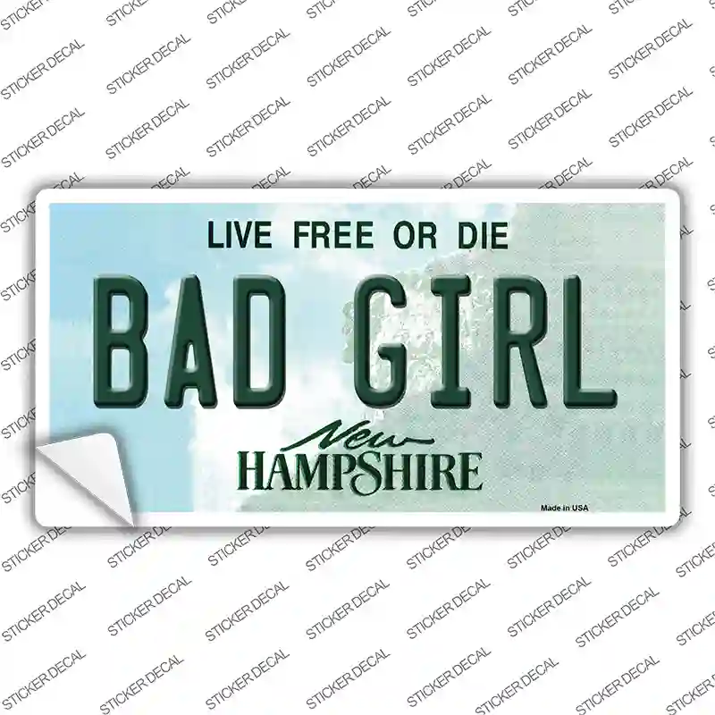 Bad Girl New Hampshire State Novelty Sticker Decal Small