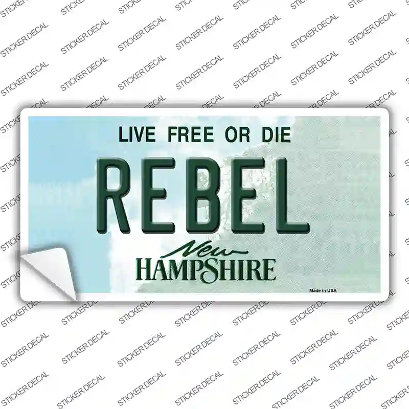 Rebel New Hampshire State Novelty Sticker Decal Small