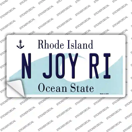 N Joy RI Rhode Island State Novelty Sticker Decal Small