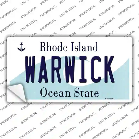 Warwick Rhode Island State Novelty Sticker Decal Small