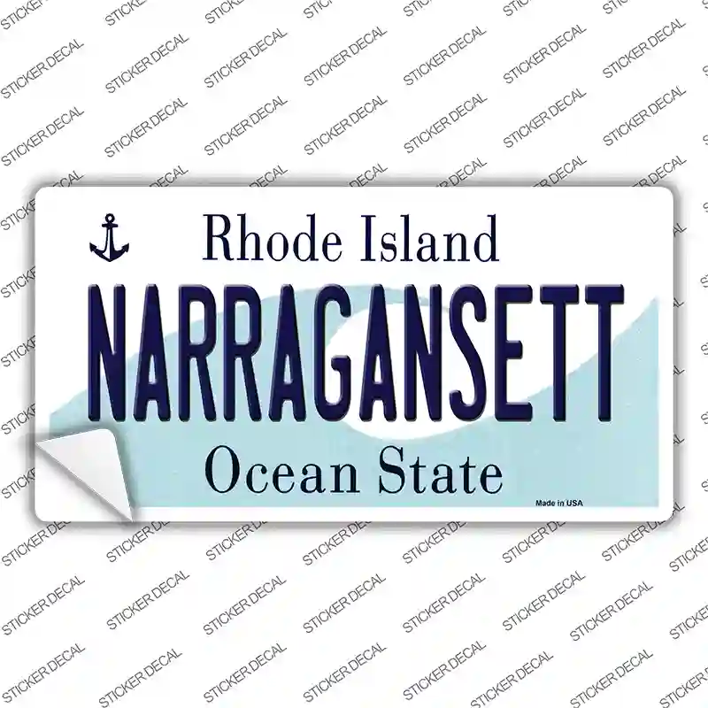 Narragansett Rhode Island State Novelty Sticker Decal Small