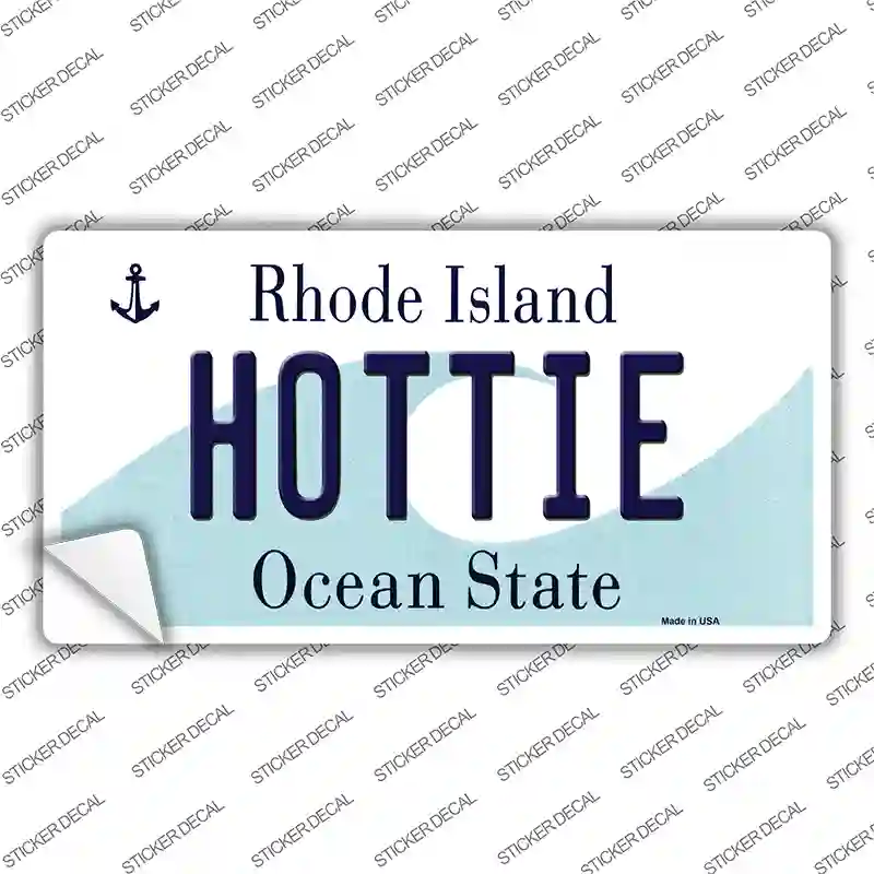 Hottie Rhode Island State Novelty Sticker Decal Small