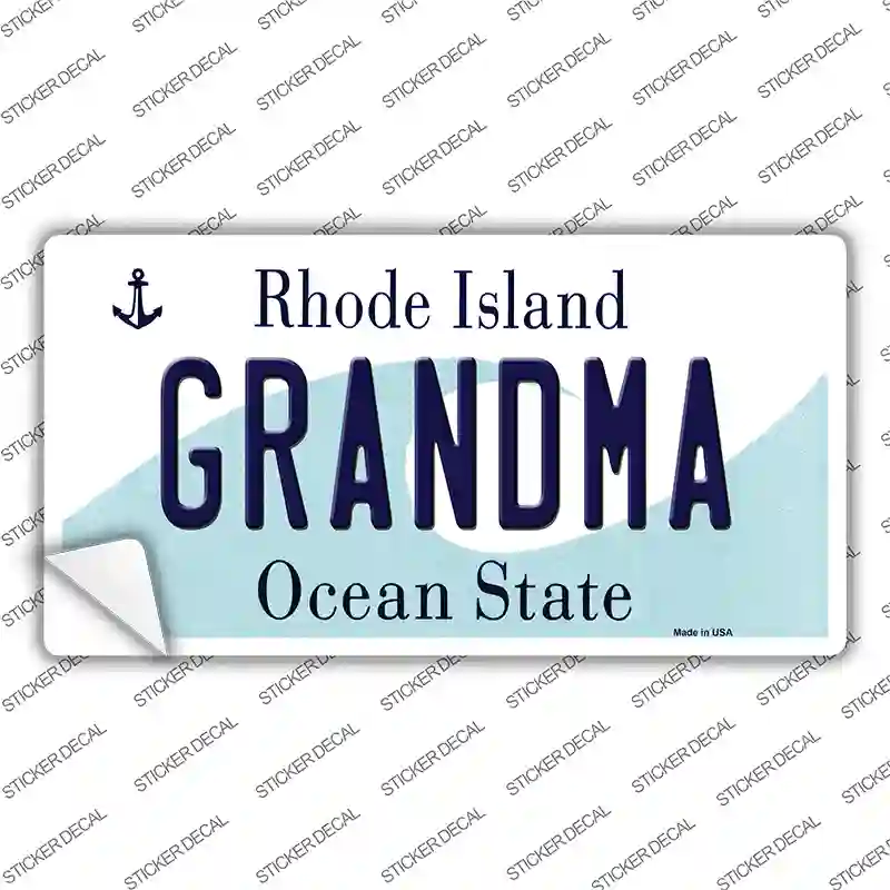 Grandma Rhode Island State Novelty Sticker Decal Small