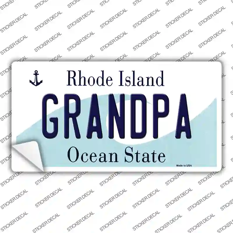 Grandpa Rhode Island State Novelty Sticker Decal Small