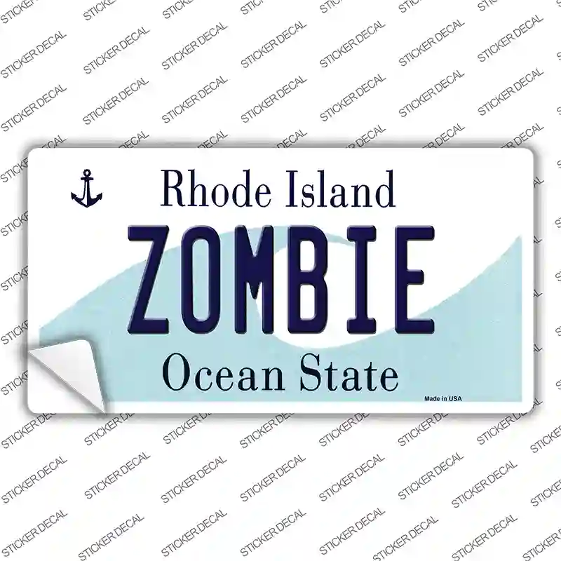 Zombie Rhode Island State Novelty Sticker Decal