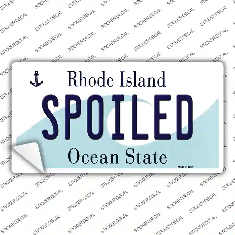 Spoiled Rhode Island State Novelty Sticker Decal Small