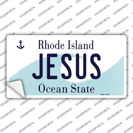 Jesus Rhode Island State Novelty Sticker Decal Small