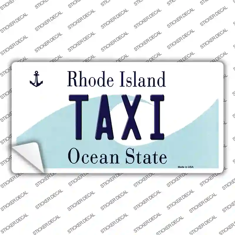 Taxi Rhode Island State Novelty Sticker Decal Small