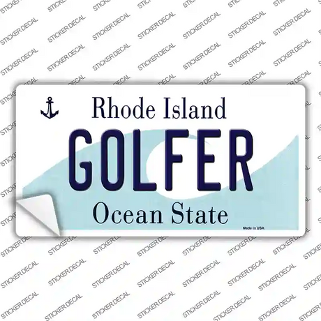 Golfer Rhode Island State Novelty Sticker Decal Small