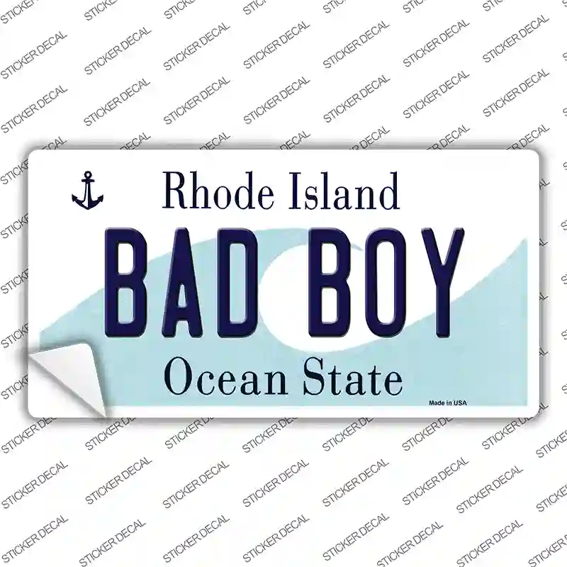 Bad Boy Rhode Island State Novelty Sticker Decal Small