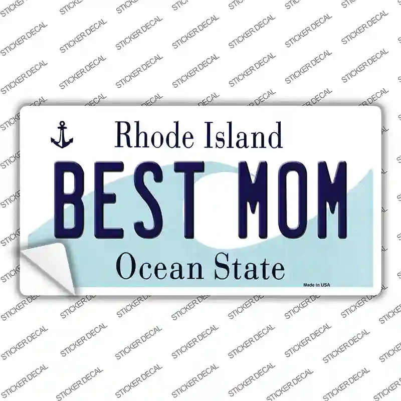 Best Mom Rhode Island State Novelty Sticker Decal Small