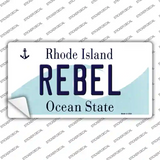 Rebel Rhode Island State Novelty Sticker Decal Small