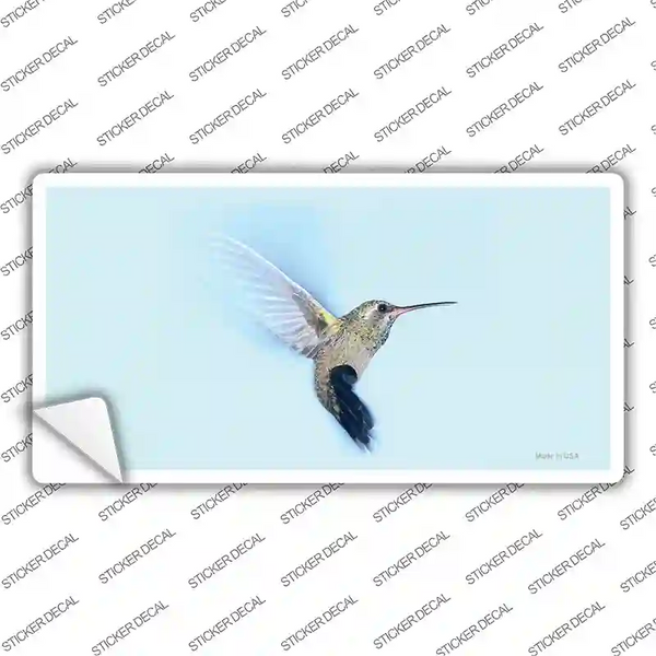 Hummingbird In Flight, Blue Novelty Sticker Decal | Smart Blonde