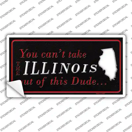 Illinois Dude Novelty Sticker Decal Small