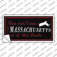 Massachusetts Dude Novelty Sticker Decal Small