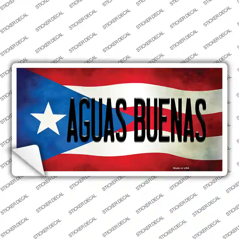 Aguas Buenas Puerto Rico Flag Novelty Sticker Decal Small