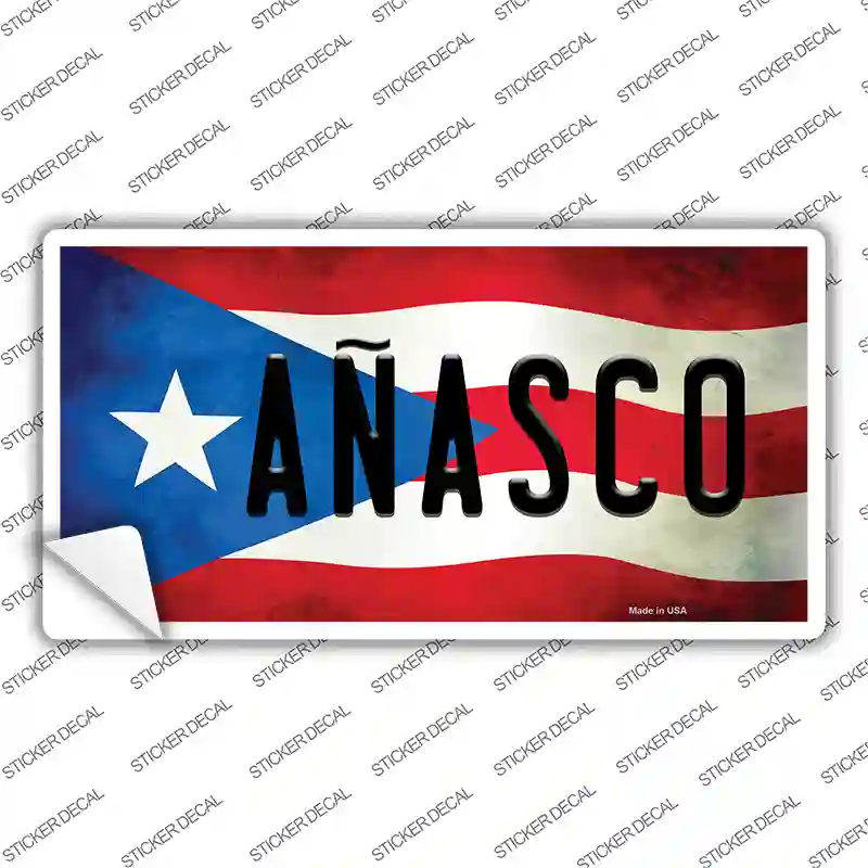 Anasco Puerto Rico Flag Novelty Sticker Decal Small