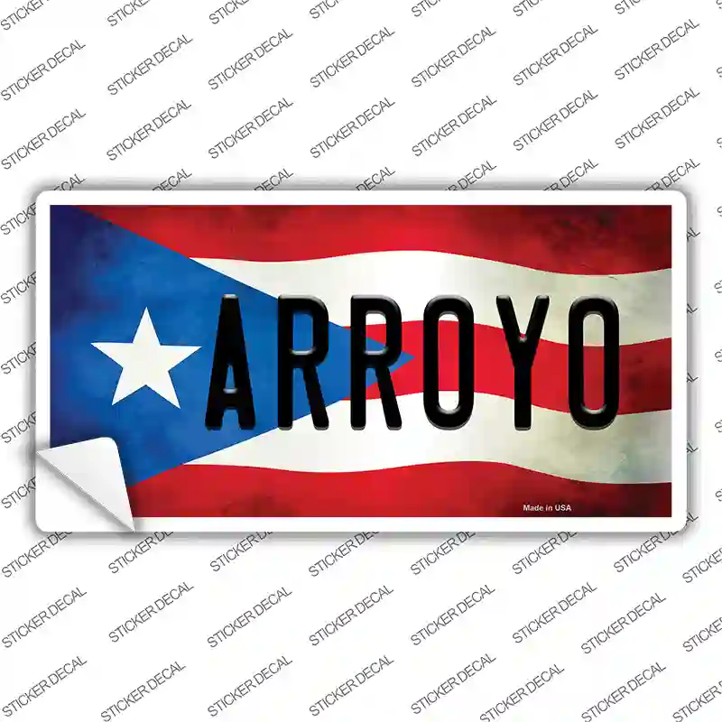 Arroyo Puerto Rico Flag Novelty Sticker Decal Small