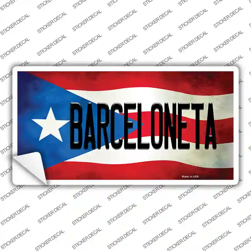 Barceloneta Puerto Rico Flag Novelty Sticker Decal Small