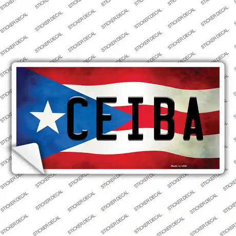 Ceiba Puerto Rico Flag Novelty Sticker Decal Small