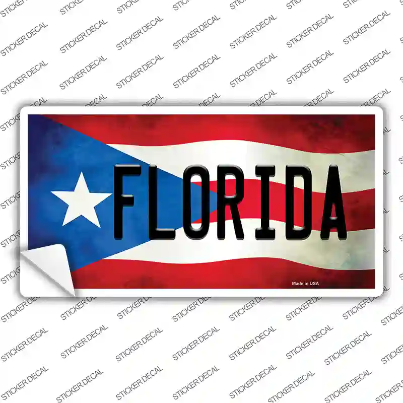 Florida Puerto Rico Flag Novelty Sticker Decal Small