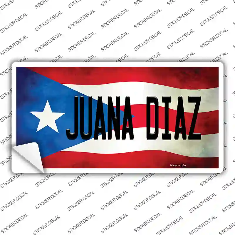 Juana Diaz Puerto Rico Flag Novelty Sticker Decal Small