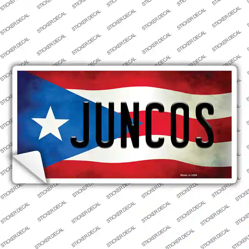 Juncos Puerto Rico Flag Novelty Sticker Decal Small