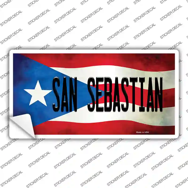 San Sebastian Puerto Rico Flag Novelty Sticker Decal Small