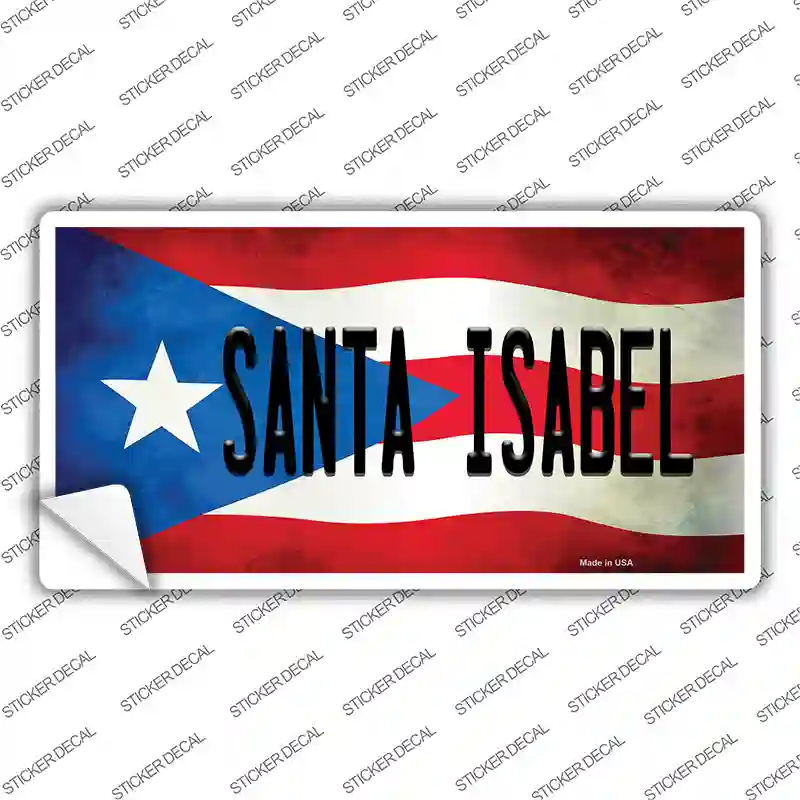 Santa Isabel Puerto Rico Flag Novelty Sticker Decal Small