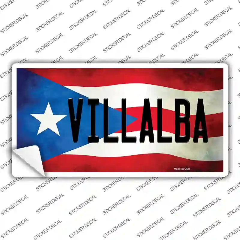 Villalba Puerto Rico Flag Novelty Sticker Decal