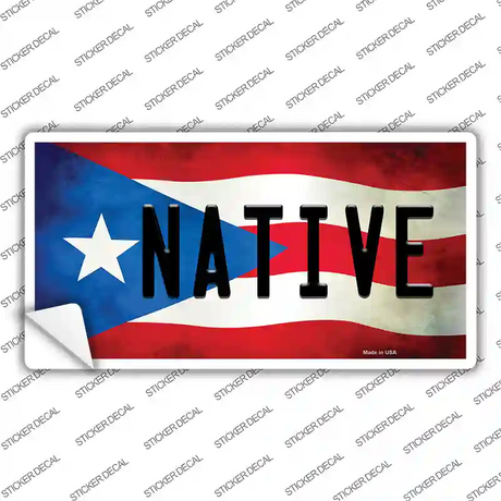 Native Puerto Rico Flag Novelty Sticker Decal Small