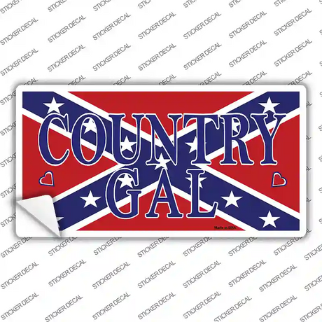 Confederate Country Gal Novelty Sticker Decal Small