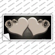 Hearts Over Roses In Tan Novelty Sticker Decal