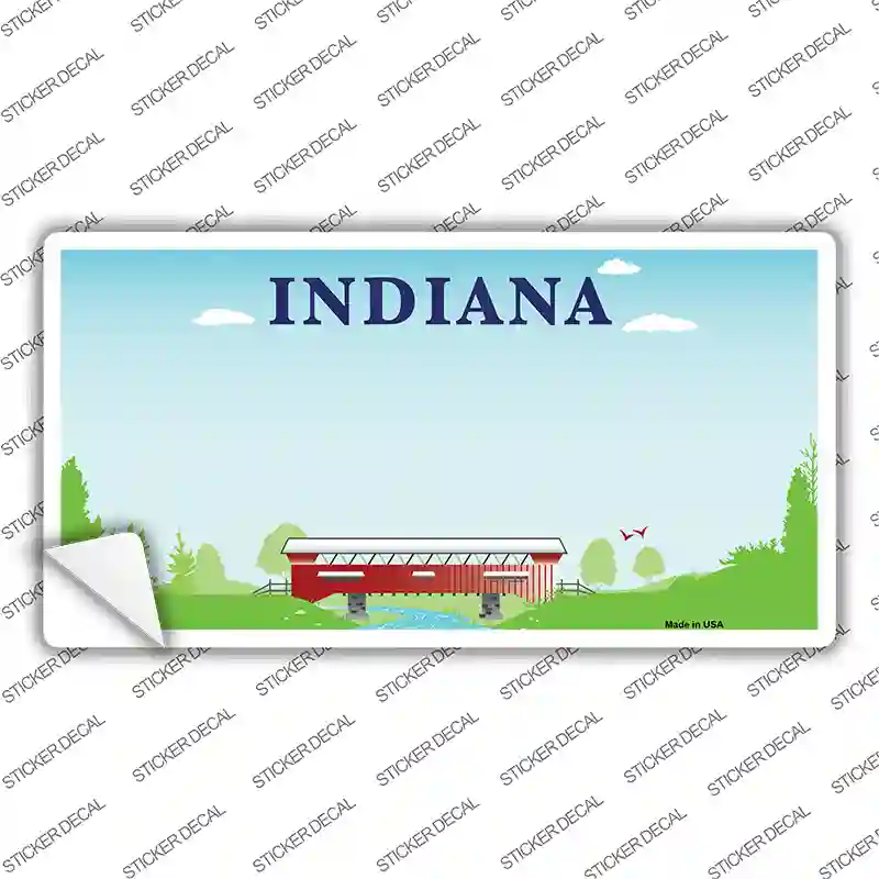 Indiana Recycle State Blank Novelty Sticker Decal Small