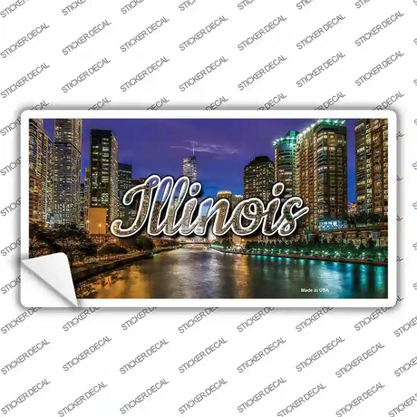 Illinois River City Lights State Novelty Sticker Decal Small