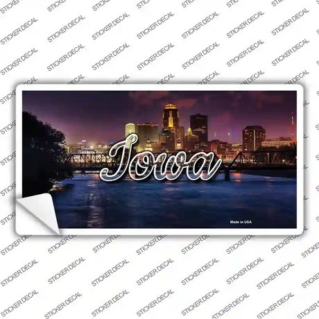 Iowa Bridge City Lights State Novelty Sticker Decal Small