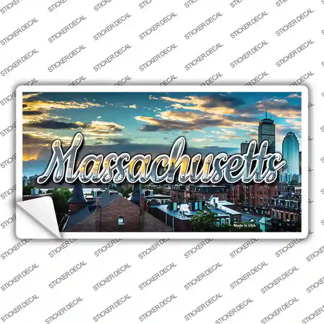 Massachusetts Sunset Skyline State Novelty Sticker Decal Small