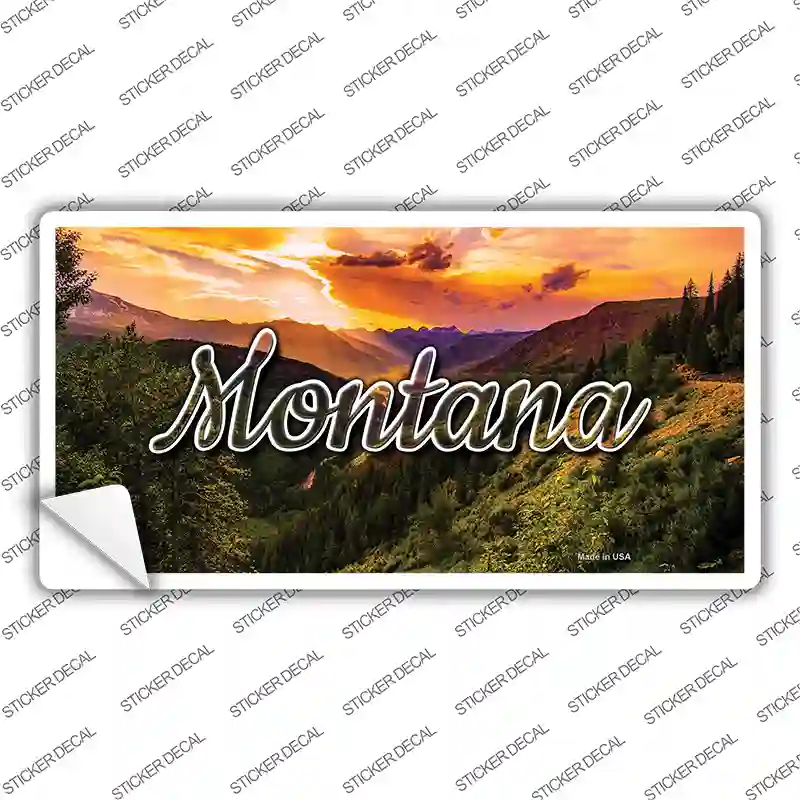 Montana Forest Sunset State Novelty Sticker Decal Small