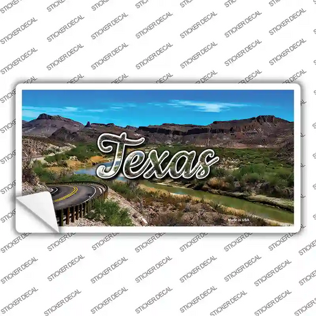 Texas Open Mountain Road State Novelty Sticker Decal Small